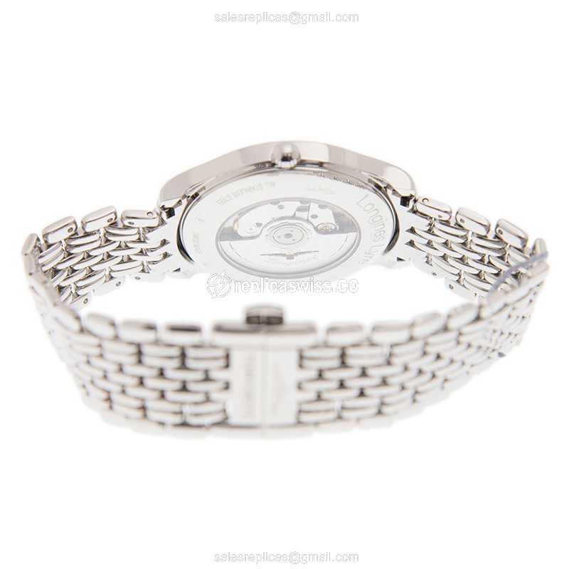 Longines Lyre Replica - Automatic - Silver Dial on Steel Strap - View 4