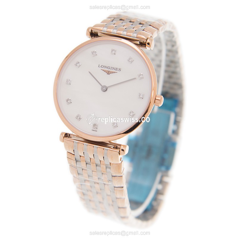 Longines L4.512.1.97.7 Replica - Quartz - 18kt Rose Gold Case - White Dial - View 3