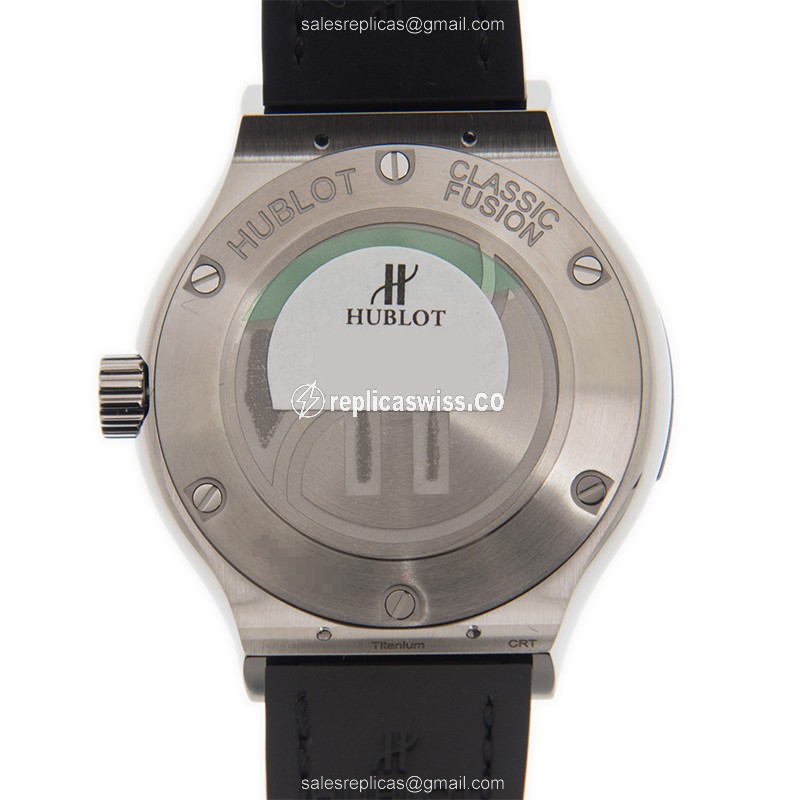 Hublot Classic Fusion Replica - Quartz - Stainless Steel Case - Black Dial - Silver Steel Band - View 3