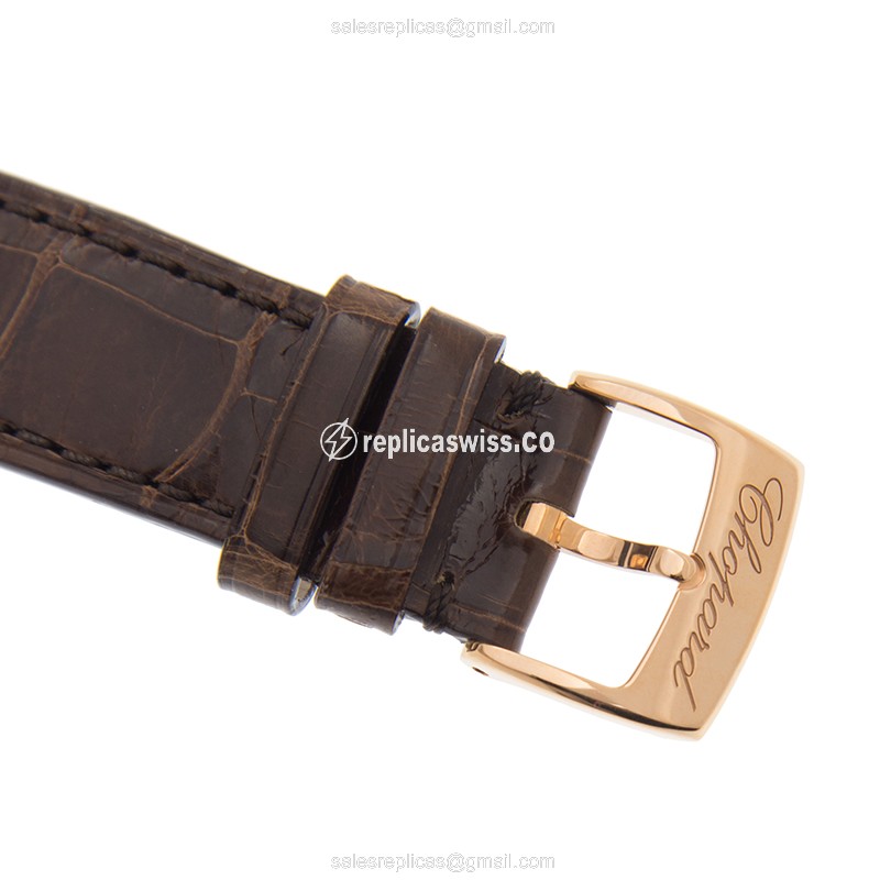 Chopard Imperiale Quartz 18kt Rose Gold - Diamonds - Brown Dial - Leather Strap - View 4