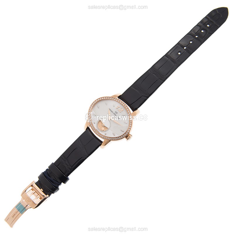 Girard Perregaux 80488D52A751-CK6A CATS EYE - Auto 18kt Rose Gold Diamonds White Dial Alligator Black Clasp - View 2
