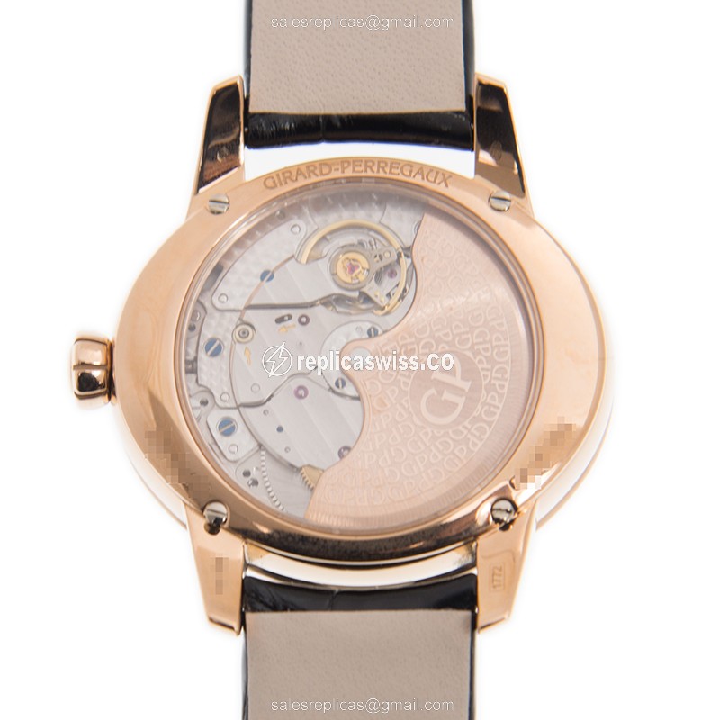 Girard Perregaux 80488D52A751-CK6A CATS EYE - Auto 18kt Rose Gold Diamonds White Dial Alligator Black Clasp - View 3