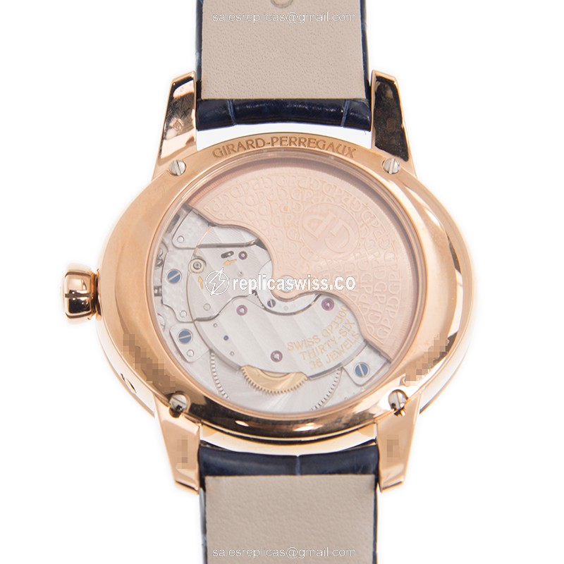 Girard Perregaux 80485D52A751-CK4A CATS EYE - Auto - 18kt Rose Gold - Diamond - White Dial - Blue Alligator Strap - View 3