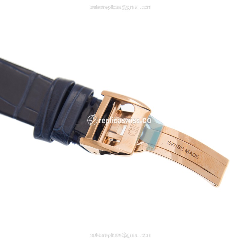 Girard Perregaux 80485D52A751-CK4A CATS EYE - Auto - 18kt Rose Gold - Diamond - White Dial - Blue Alligator Strap - View 4