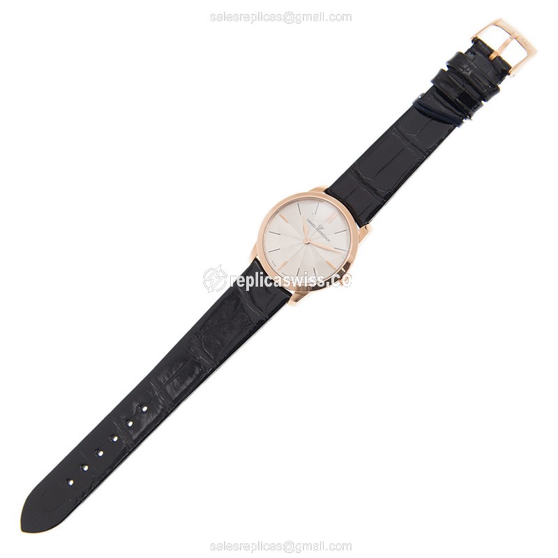 Girard Perregaux 1966 Replica - Automatic - 18kt Rose Gold Case - White Dial - Black Alligator Strap - View 2