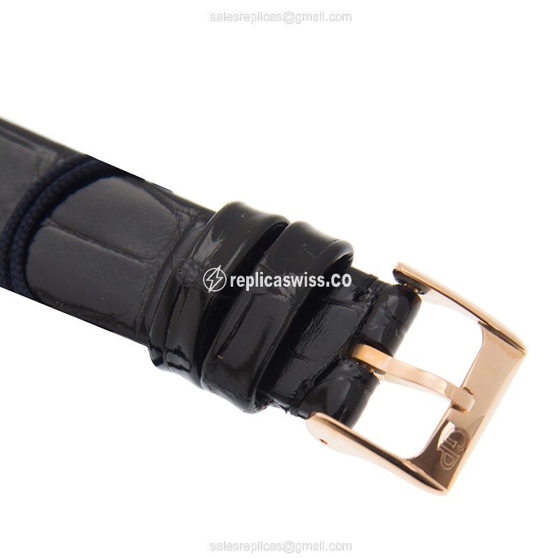 Girard Perregaux 1966 Replica - Automatic - 18kt Rose Gold Case - White Dial - Black Alligator Strap - View 4
