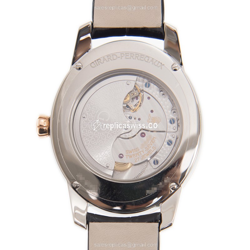 Girard Perregaux CATS EYE Replica - Automatic - 18kt Rose Gold - Diamond - Black Dial - Alligator Black Strap - View 3