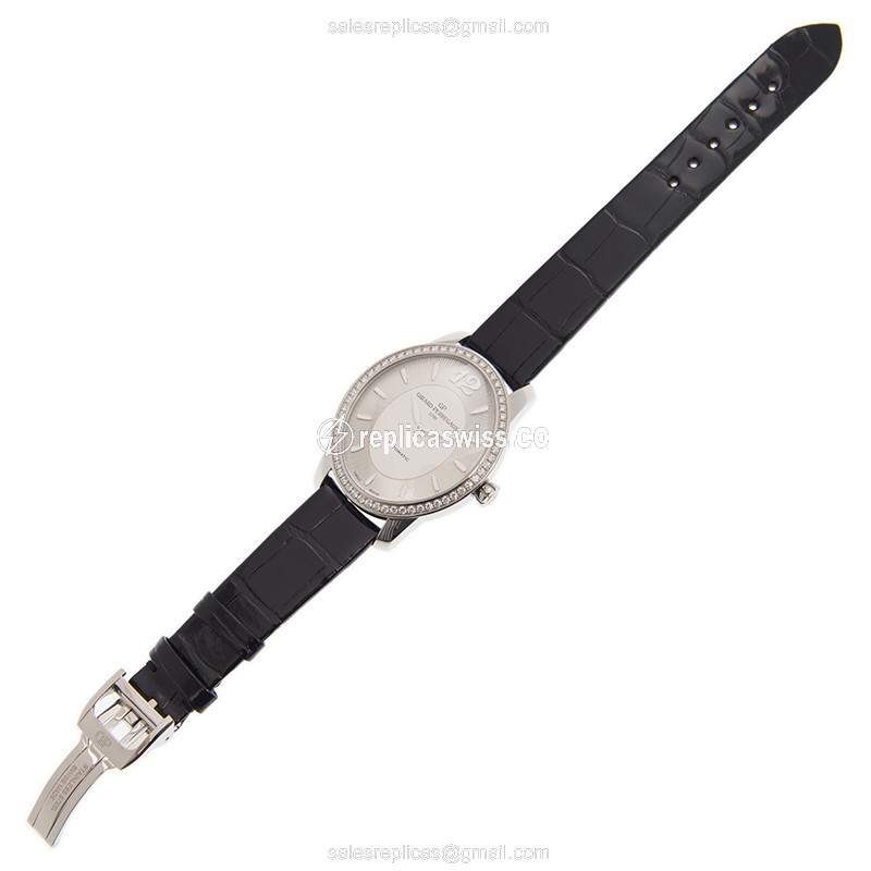 Girard Perregaux CATS EYE - Auto - White Dial - Diamonds - Steel Case & Black Alligator Strap - View 2