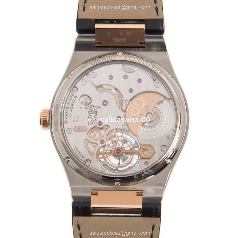 Girard Perregaux Replica 99105-26-231 LAUREATO - Automatic - 18kt Rose & Steel - Gray Dial - View 3