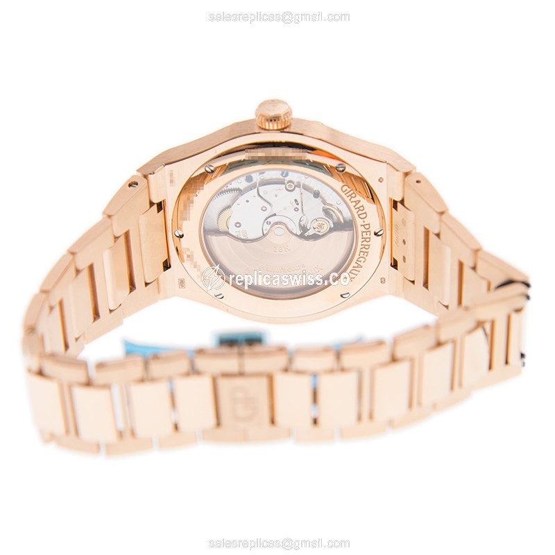 Girard Perregaux Replica - Automatic - 18kt Rose Gold - White Dial - Gold Clasp - View 4