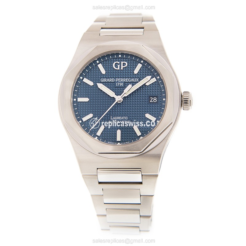 Girard Perregaux 81005-11-431-11A Replica - Automatic - Blue Dial - Steel Case & Band - View 2