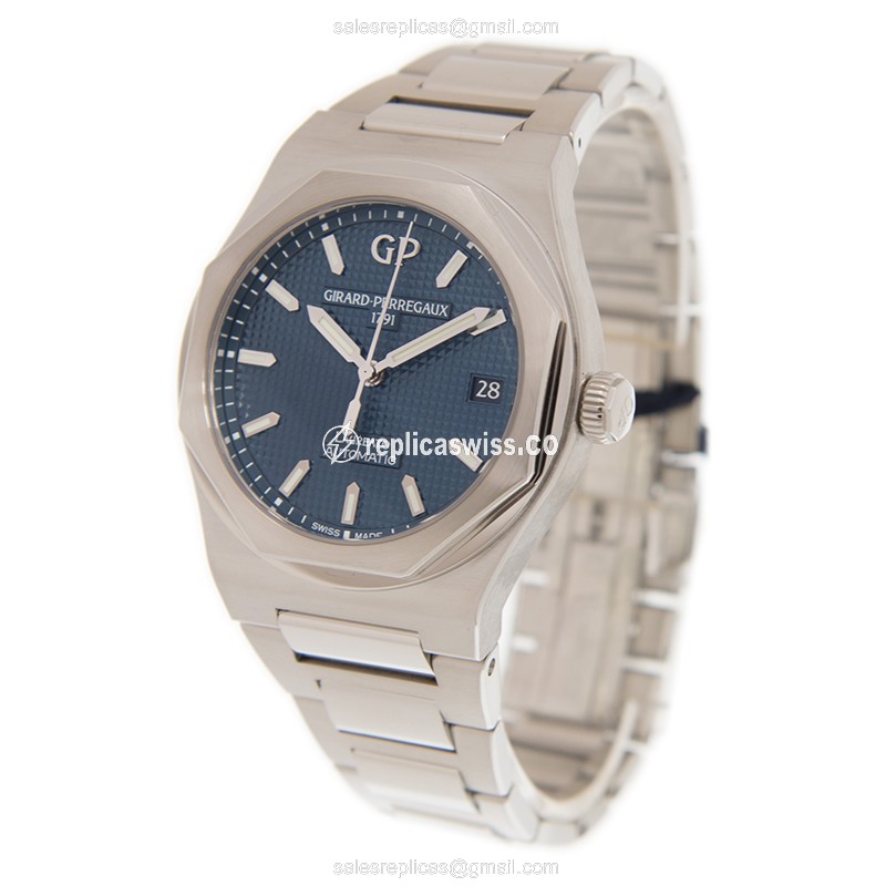 Girard Perregaux 81005-11-431-11A Replica - Automatic - Blue Dial - Steel Case & Band - View 3