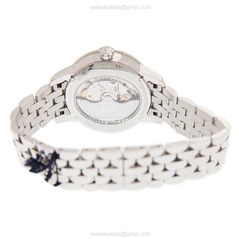 Girard Perregaux CATS EYE Auto - Stainless Steel - Gray Dial - Diamond Case - Silver Steel Bracelet - View 4