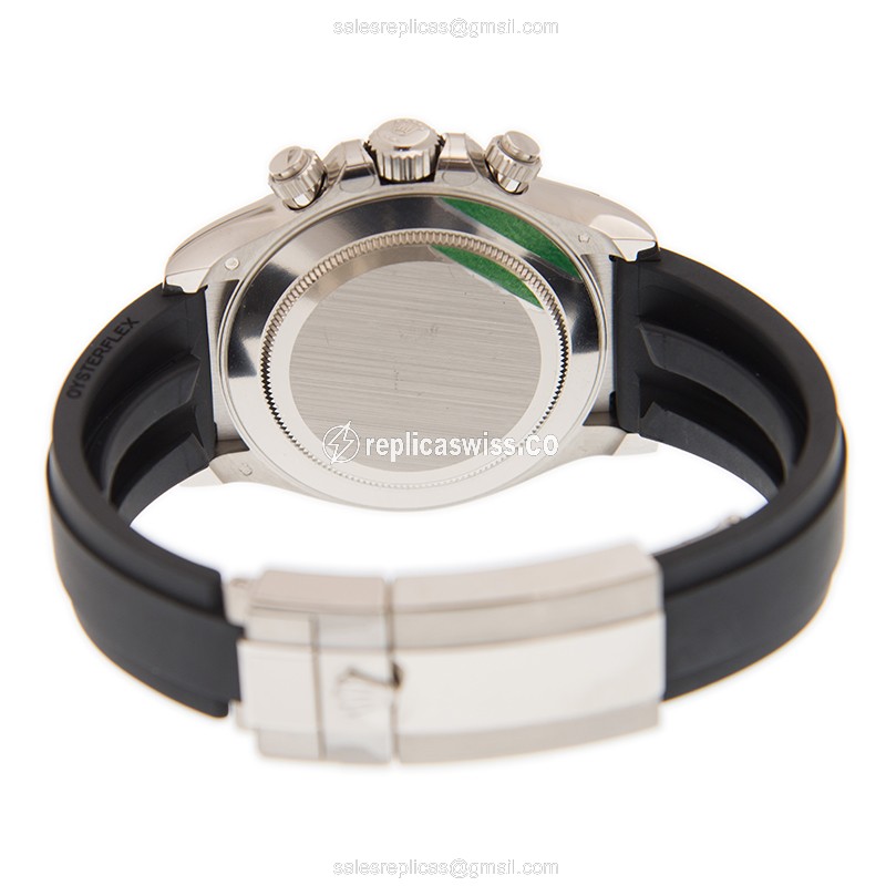 Rolex Daytona Replica - Automatic - 18kt Gold - White Dial, Black Rubber Strap - View 4