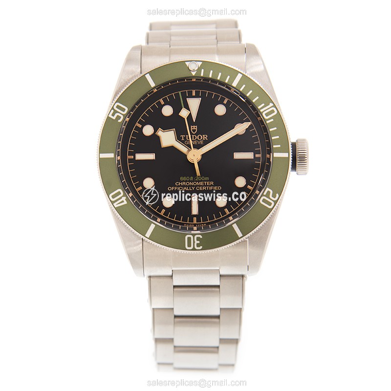 Tudor Heritage Ranger Replica - Automatic - Black Dial - Silver Steel Case & Strap - View 2