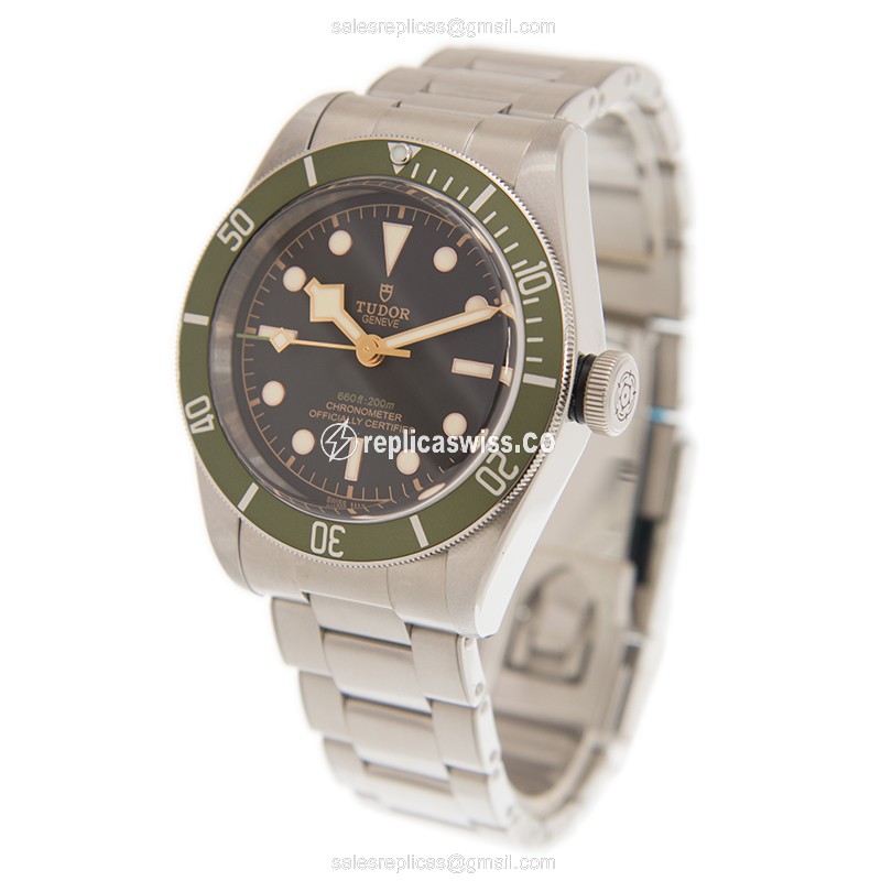 Tudor Heritage Ranger Replica - Automatic - Black Dial - Silver Steel Case & Strap - View 3
