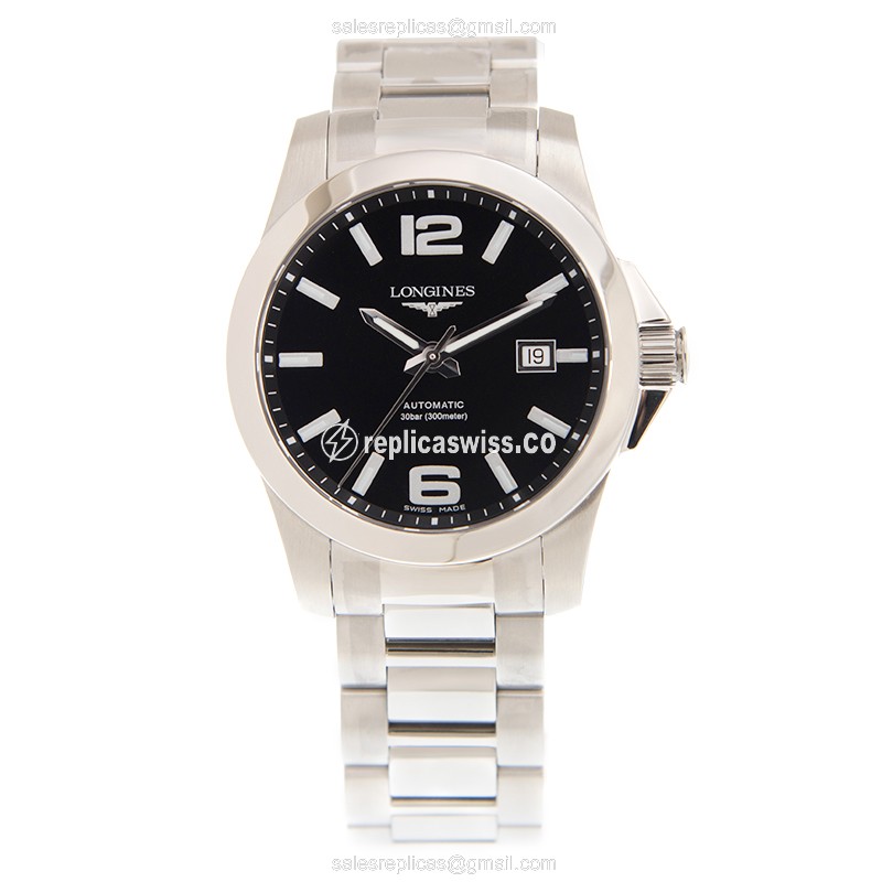 Longines CONQUEST Replica - Automatic - Stainless Steel - Black Dial - View 2