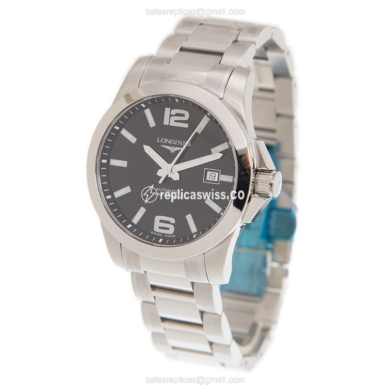 Longines CONQUEST Replica - Automatic - Stainless Steel - Black Dial - View 3