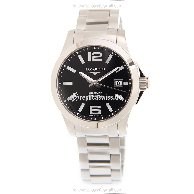Longines CONQUEST L3.776.4.58.6 - Automatic - Black Dial - Steel Case & Strap - View 2