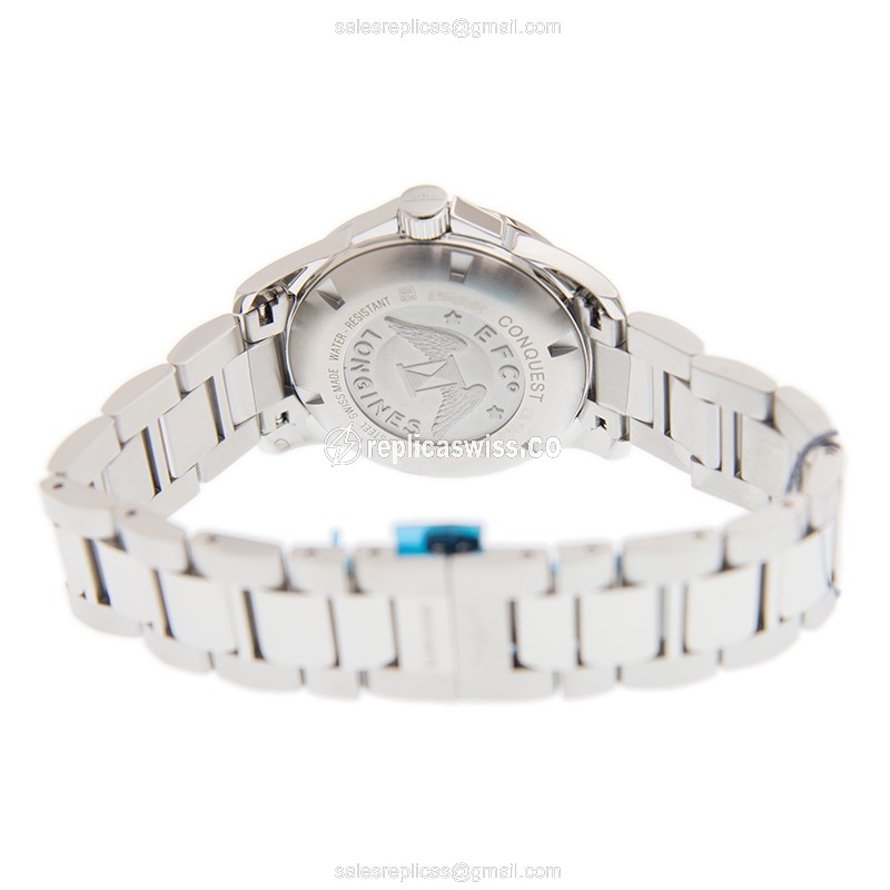 Longines CONQUEST L3.776.4.58.6 - Automatic - Black Dial - Steel Case & Strap - View 4