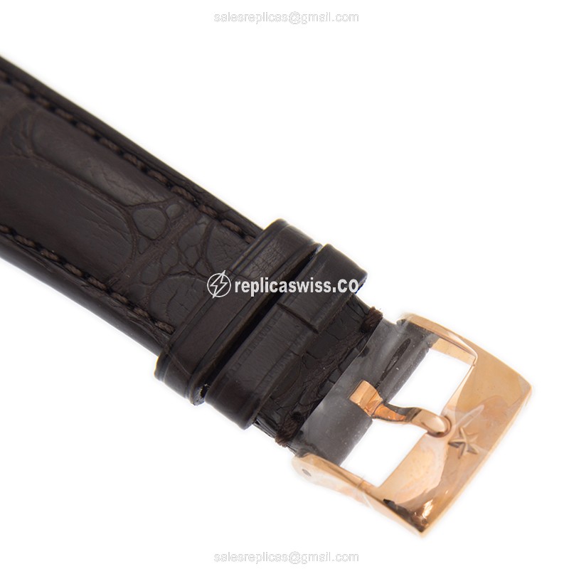 Zenith Commander Replica - Automatic 18kt Rose Gold - Brown Dial & Brown Leather Strap - View 4