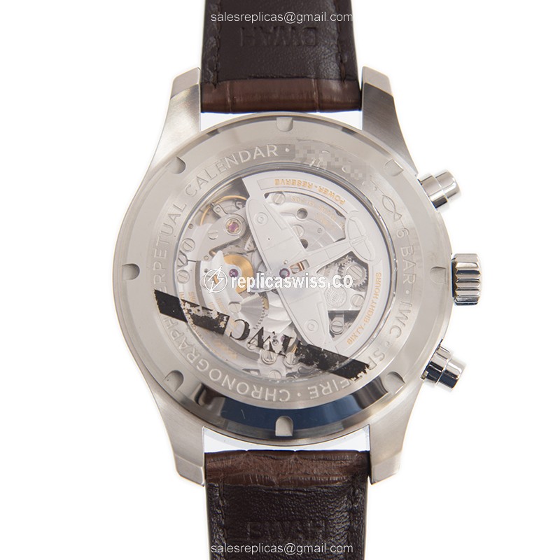 IWC PILOTS Replica - Automatic - Stainless Steel - Gray Dial - Brown Leather Strap - View 4