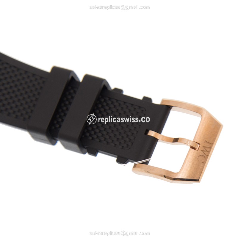 IWC Portuguese Replica - Automatic - 18kt Rose Gold Case - Gray Dial - Black Rubber Strap - View 4