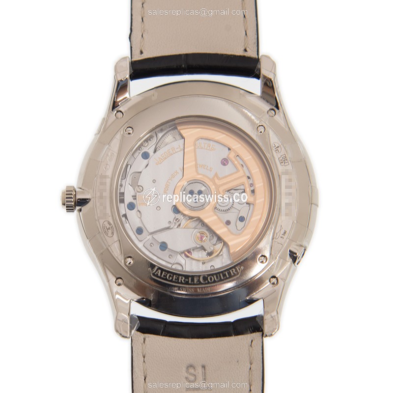 Jaeger-Lecoultre Q130354J Replica - Ultra Thin - Automatic - Steel Case - Gray Dial - Black Alligator Strap - View 3