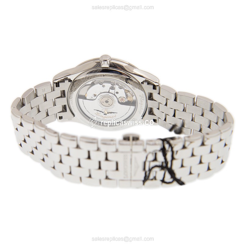 Longines Flagship L4.974.4.52.6 - Automatic - Steel Case, Black Dial | Silver Steel Strap - View 4