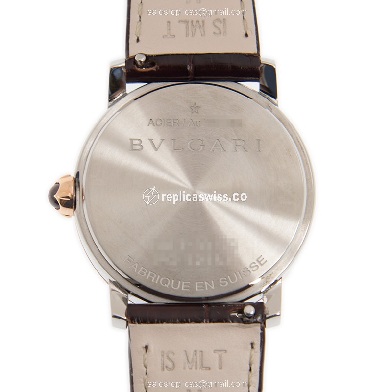 Bulgari BBL33C11SPGLC11/12 Replica - Automatic 18kt Rose Gold - Red Dial, Alligator Red Strap - View 3
