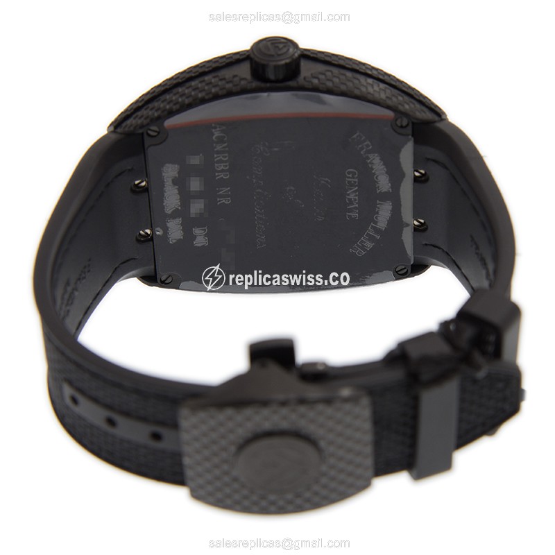 Franck Muller V 45 SC DT BLK PXL NR Vanguard - Automatic - Steel Case - Black Dial, Leather Strap - View 4