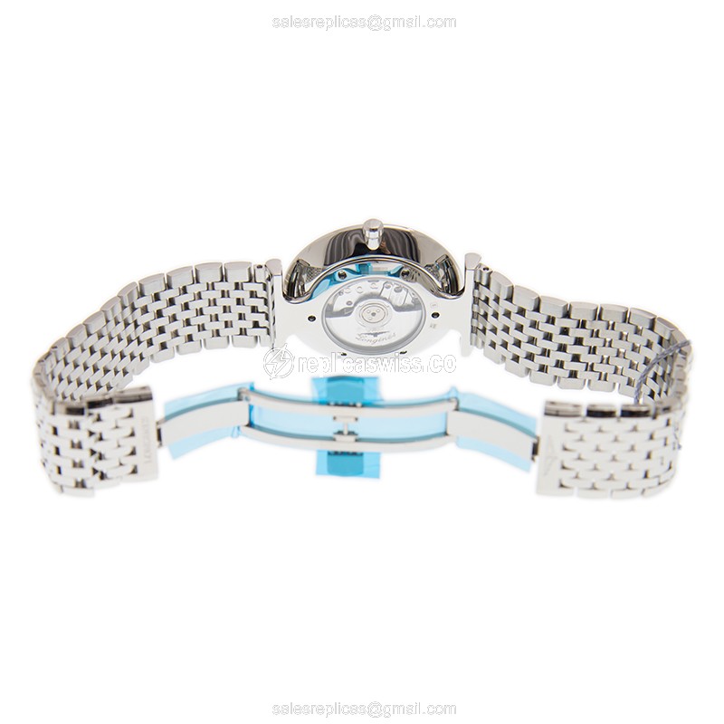 Longines LA GRANDE Replica - Automatic - Steel Case - Blue Dial - Silver Steel Strap - View 4