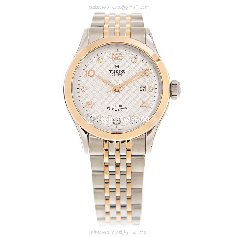 Tudor 91351-67011-6DI-SV Replica | Automatic | 18kt Rose Gold Case | Silver Dial - View 2