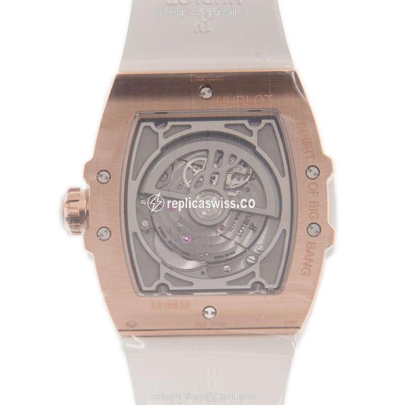 Hublot BIG BANG Replica - Automatic - Silver Dial - White Rubber Strap - View 3