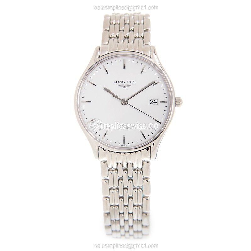 Longines Lyre Replica - Quartz - Stainless Steel - White Dial, Silver Clasp, Steel Strap - View 2