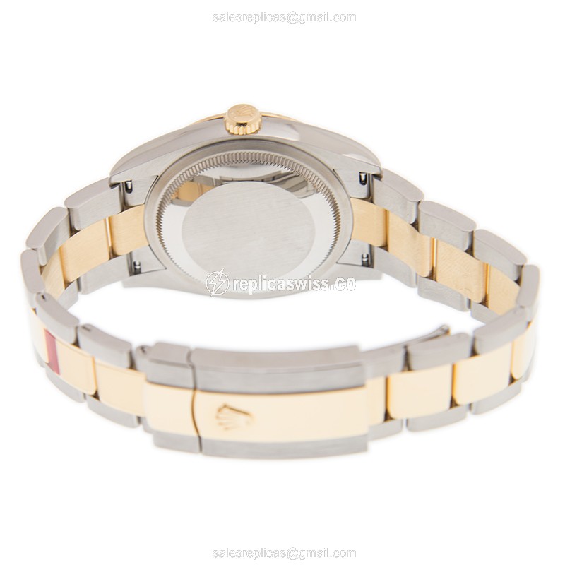 Rolex DATEJUST Replica - Automatic - White Dial on Gold & Steel Strap - View 4