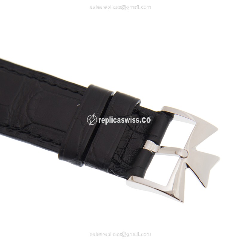Vacheron Constantin 81180/000P-9539 Replica - Manual - 950 Platinum - Gray Dial - Black Alligator Buckle - View 4