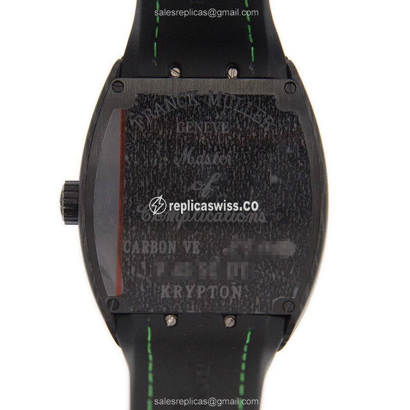 Franck Muller V45 SC DT KRYPTON Carbon Auto - Black Dial - Rubber Strap - Sapphire Crystal - View 3