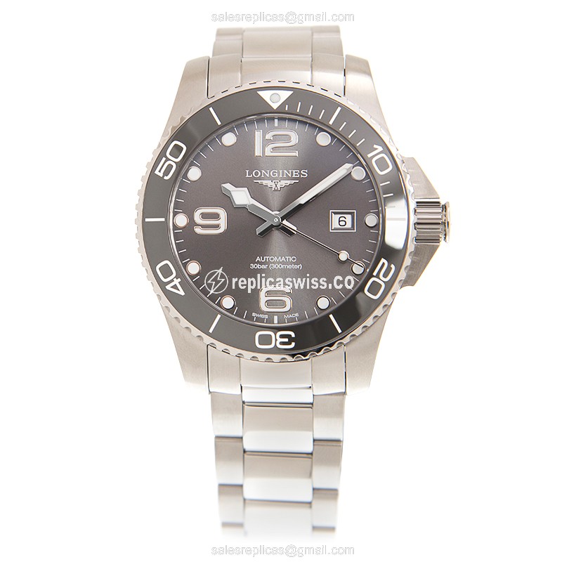Longines CONQUEST Replica - Automatic - Steel Case - Gray Dial, Silver Clasp - View 2