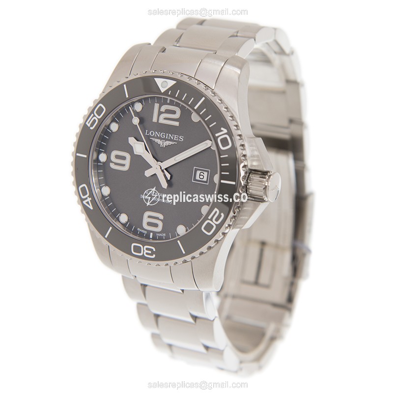 Longines CONQUEST Replica - Automatic - Steel Case - Gray Dial, Silver Clasp - View 3