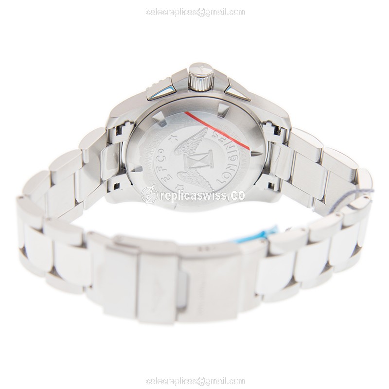 Longines CONQUEST Replica - Automatic - Ceramic - Blue on Silver Steel - View 4