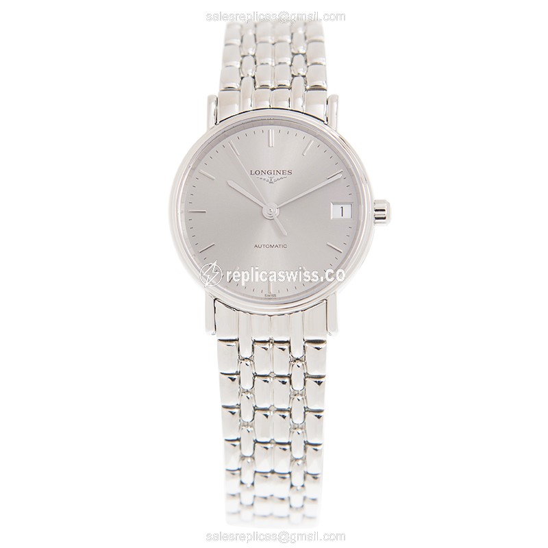 Longines Presence Replica - Automatic - Steel Case - Gray Dial, Silver Strap - View 2