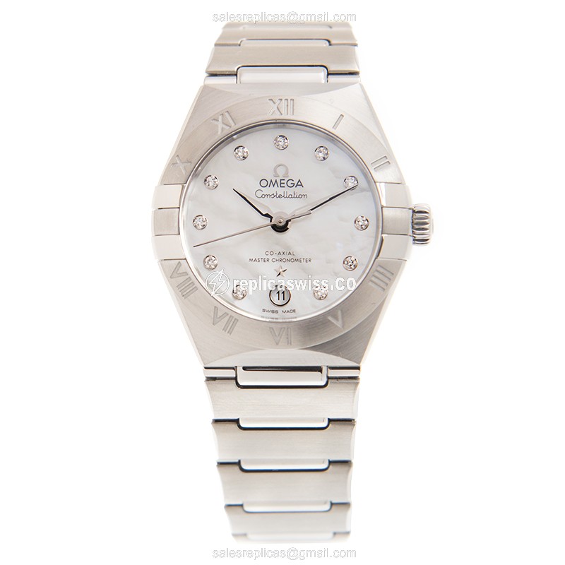 Omega Constellation Replica - Automatic - White Dial - Silver Clasp & Steel Strap - View 2
