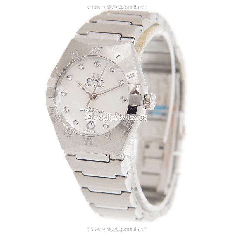 Omega Constellation Replica - Automatic - White Dial - Silver Clasp & Steel Strap - View 3