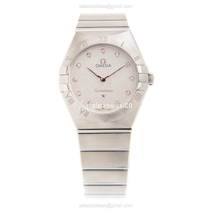 Omega Constellation Quartz - Stainless Steel - Silver Dial - Steel Clasp - Silver Strap - View 2