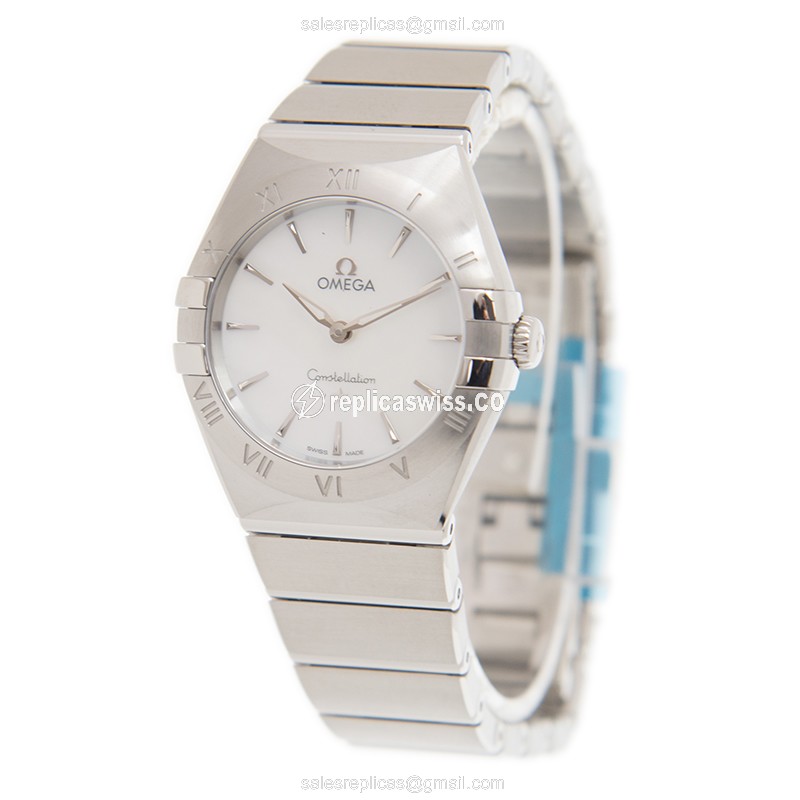 Omega Constellation Replica - Quartz - Stainless Steel Case - White Dial - Silver Clasp, Steel Strap - View 3