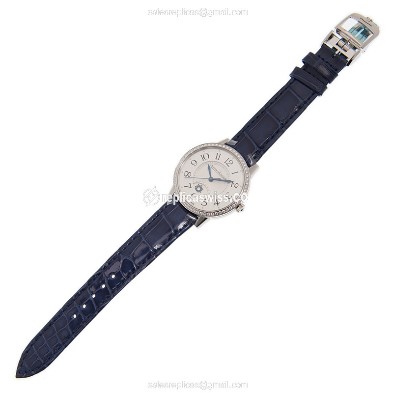 Jaeger-Lecoultre Q3448430 Rendez-Vous Replica - Automatic - Steel Case - Silver Dial - Blue Leather Strap - View 2