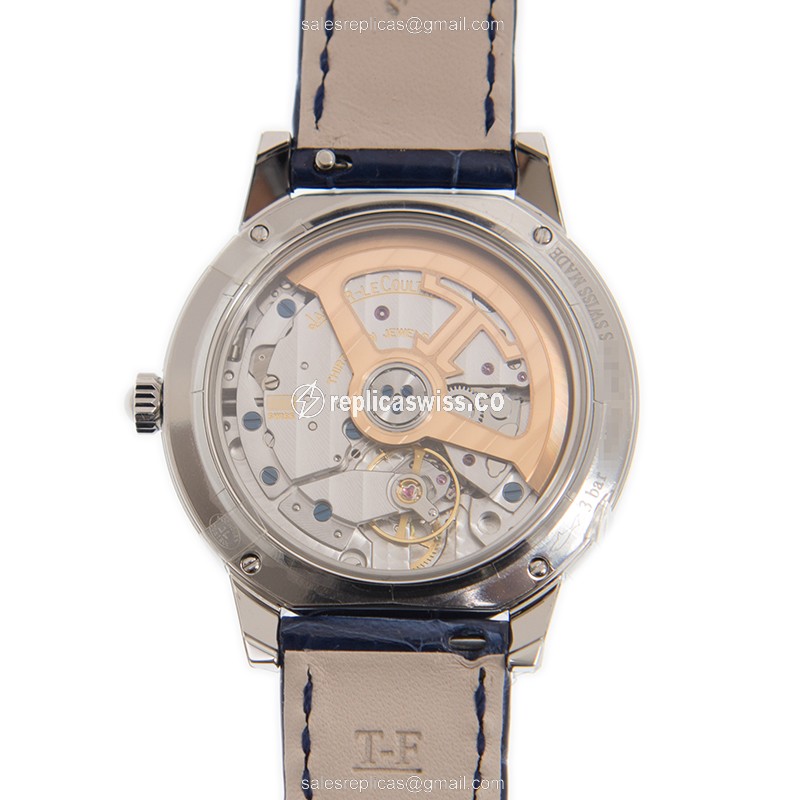 Jaeger-Lecoultre Q3448430 Rendez-Vous Replica - Automatic - Steel Case - Silver Dial - Blue Leather Strap - View 3