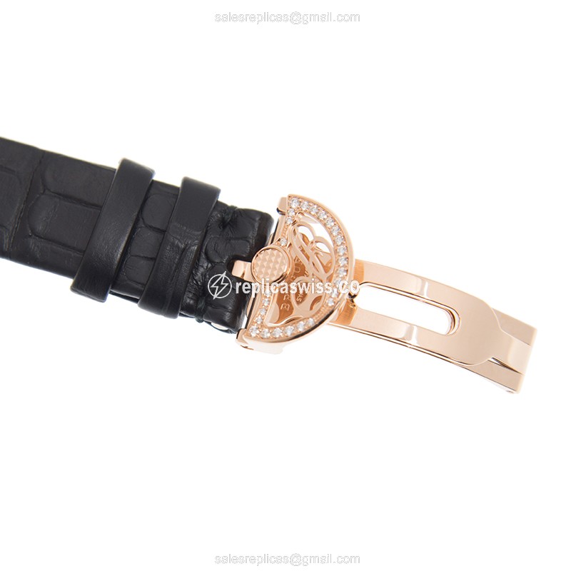 Breguet 8928BR/5W/944/DD0D REINE DE NAPLES - Automatic - Rose Gold - Diamonds - White Dial - Leather Strap - View 4