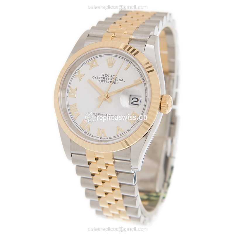 Rolex Datejust Replica - Automatic - White Dial - Gold & Steel Case - View 3